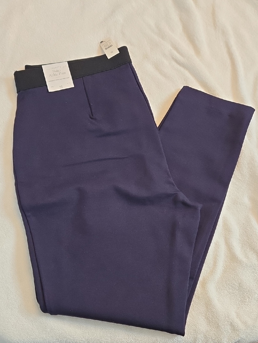 Talbots Navy Soho Ankle Pant, Size 16